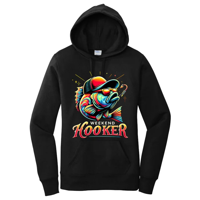 Weekend Hooker Funny Bass Fishing Women's Pullover Hoodie