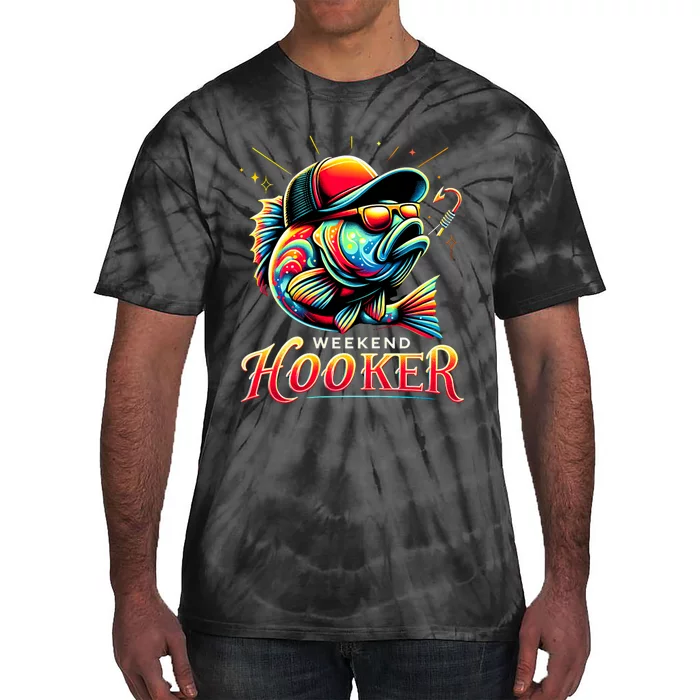 Weekend Hooker Funny Bass Fishing Tie-Dye T-Shirt