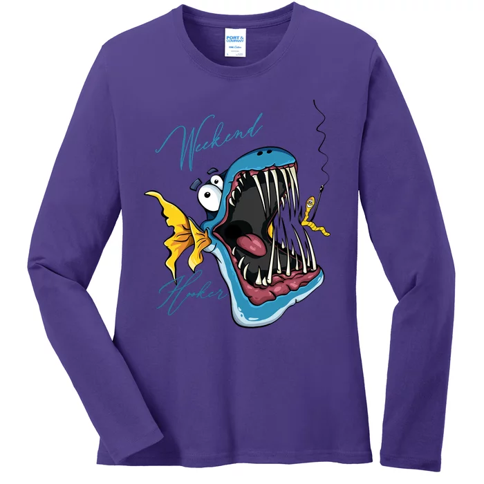 Weekend Hooker Fishing Ladies Long Sleeve Shirt