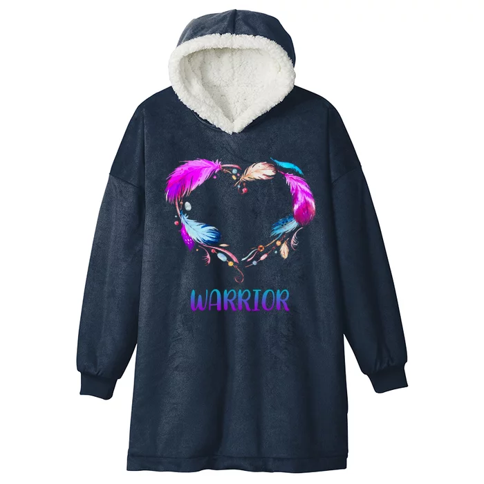 Warrior Heart Feather Graphic Hooded Wearable Blanket