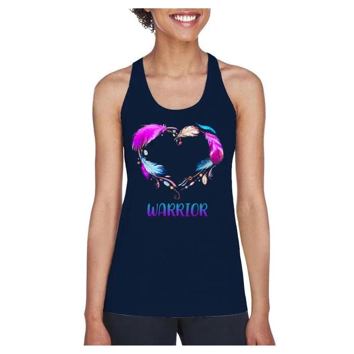 Warrior Heart Feather Graphic Women's Racerback Tank