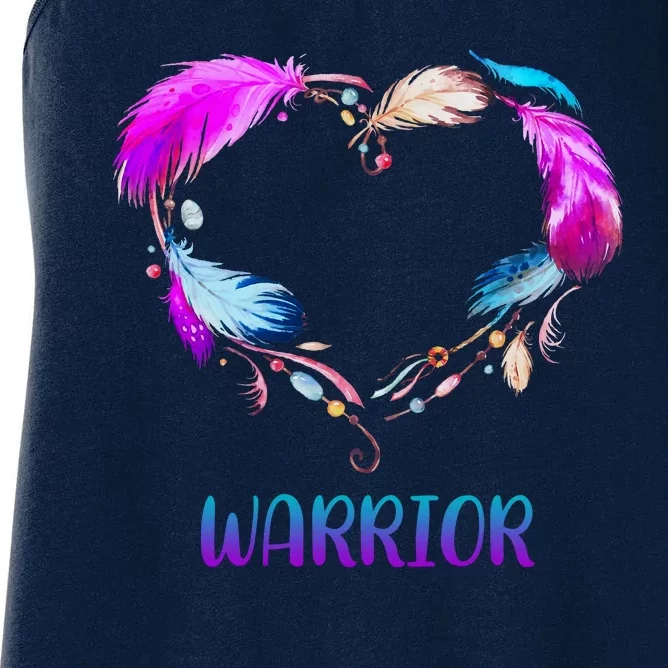 Warrior Heart Feather Graphic Women's Racerback Tank