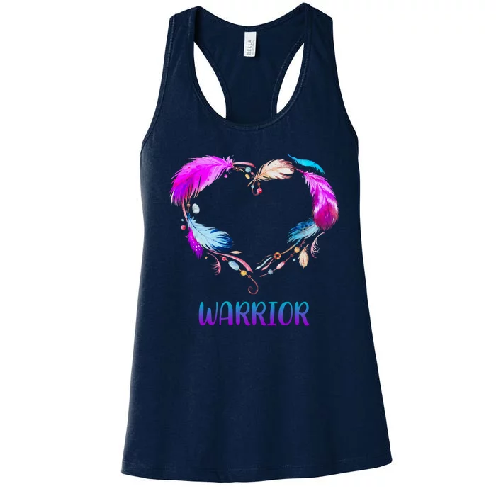 Warrior Heart Feather Graphic Women's Racerback Tank