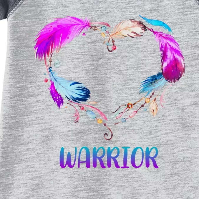 Warrior Heart Feather Graphic Infant Baby Jersey Bodysuit