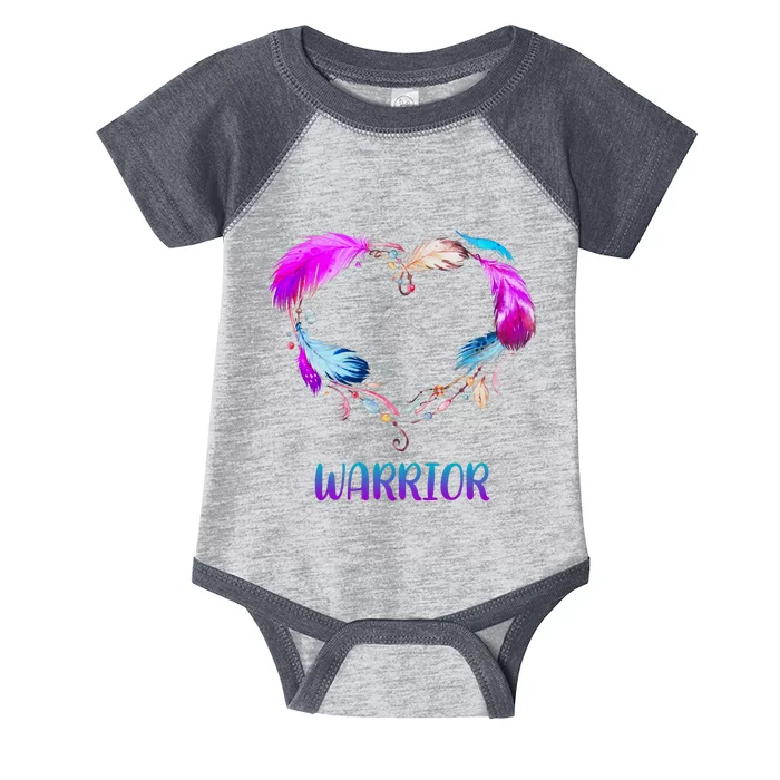 Warrior Heart Feather Graphic Infant Baby Jersey Bodysuit