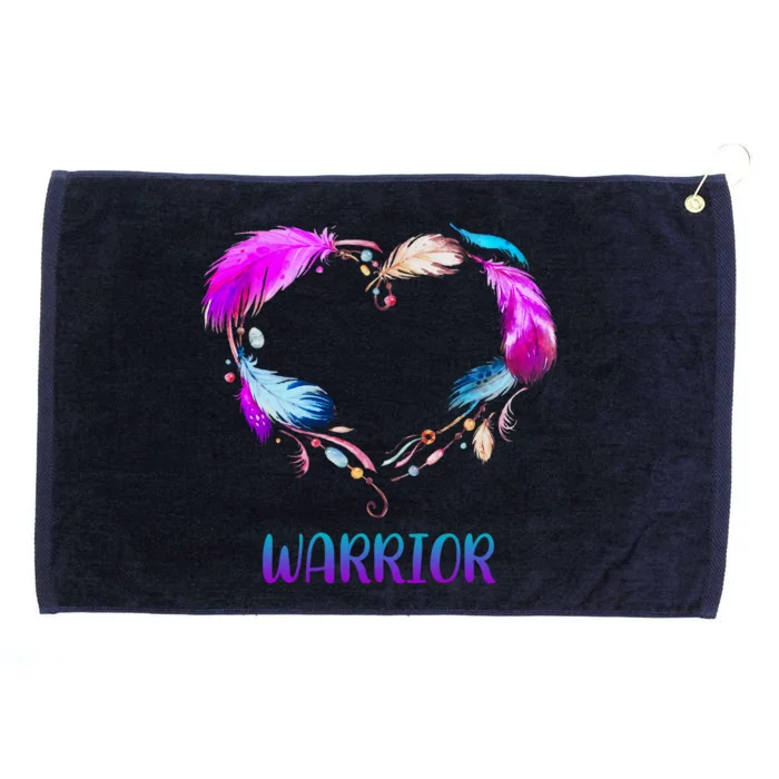 Warrior Heart Feather Graphic Grommeted Golf Towel