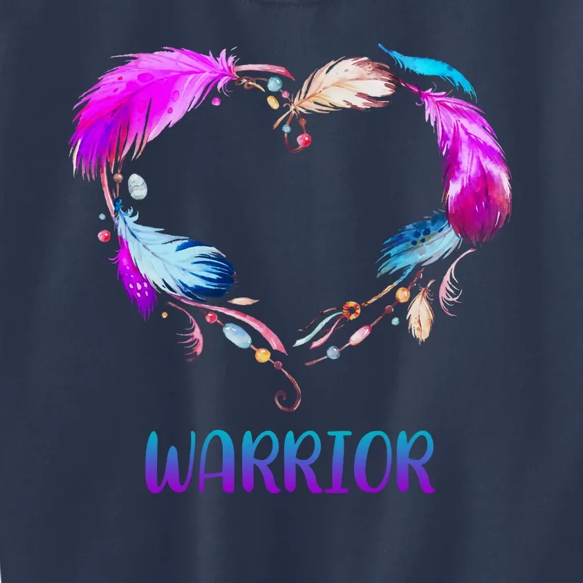 Warrior Heart Feather Graphic Kids Sweatshirt