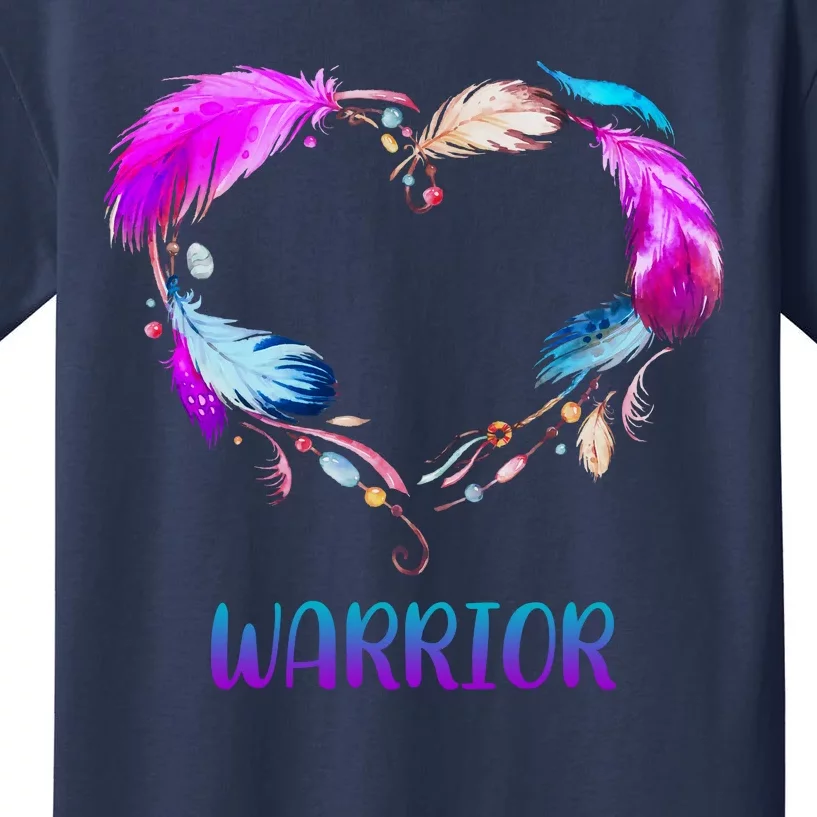 Warrior Heart Feather Graphic Kids T-Shirt