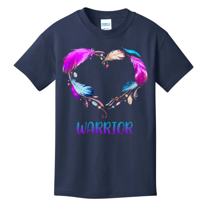 Warrior Heart Feather Graphic Kids T-Shirt