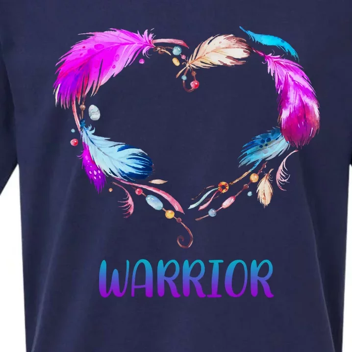 Warrior Heart Feather Graphic Sueded Cloud Jersey T-Shirt