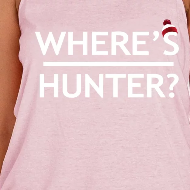 WhereS Hunter Funny Trump Quote 2020 Rally Gift Ideas Gift Women's Knotted Racerback Tank