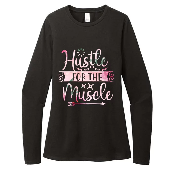 Weightlifting Hustle For That Muscle Lifting Fitness Design Cool Gift Womens CVC Long Sleeve Shirt