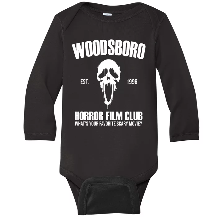 Woodsboro Horror Film Club Scary Movie Baby Long Sleeve Bodysuit