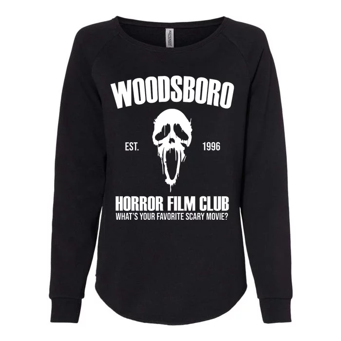 Woodsboro Horror Film Club Scary Movie Womens California Wash Sweatshirt