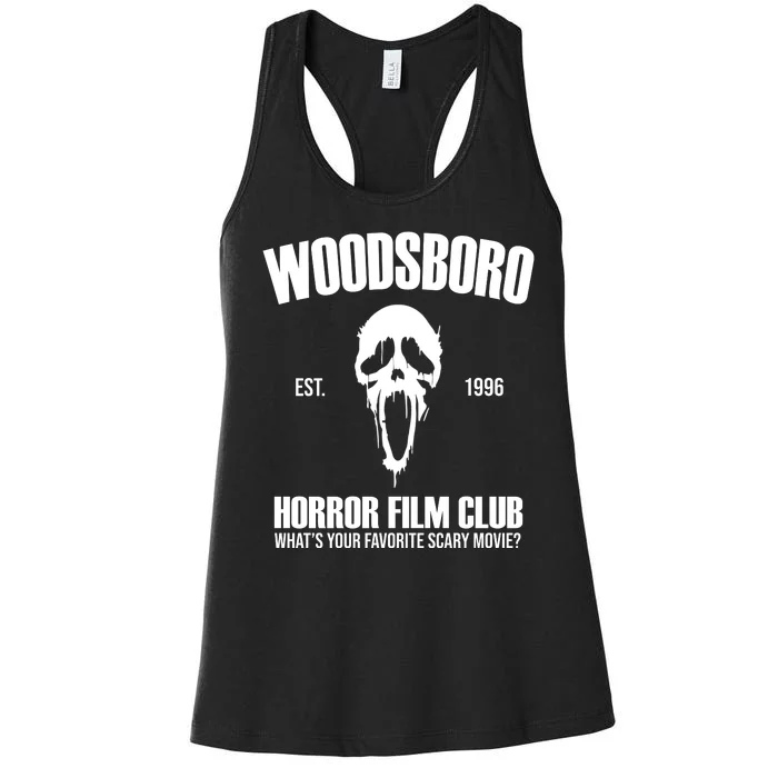 Woodsboro Horror Film Club Scary Movie Women's Racerback Tank