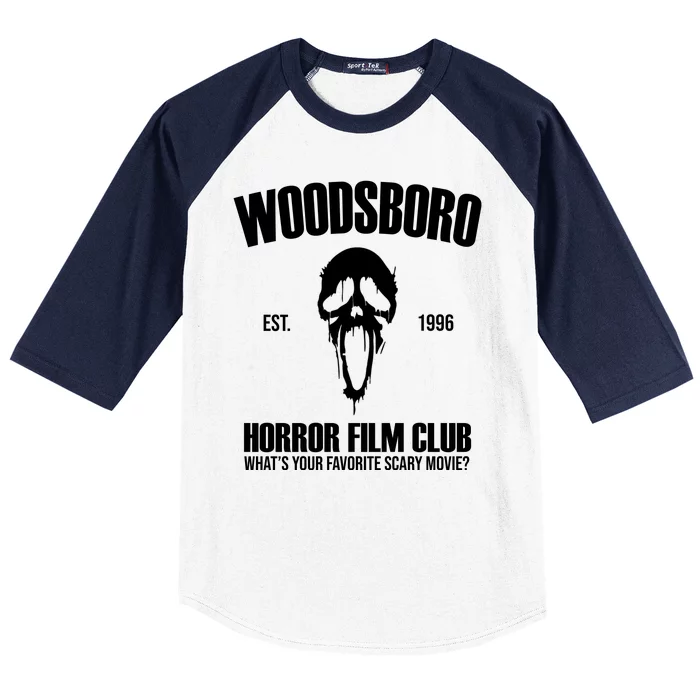 Woodsboro Horror Film Club Scary Movie Baseball Sleeve Shirt