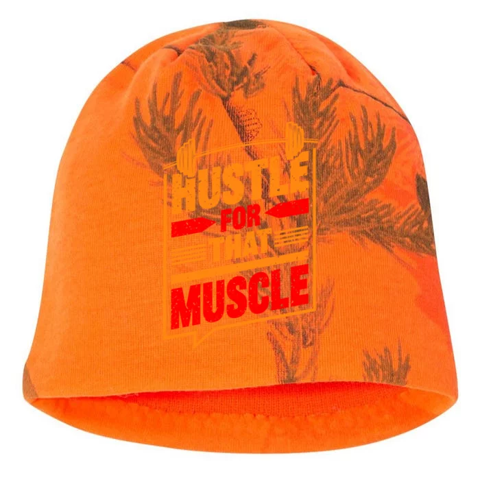 Weightlifting Hustle For That Muscle Lifting Fitness Design Gift Kati - Camo Knit Beanie