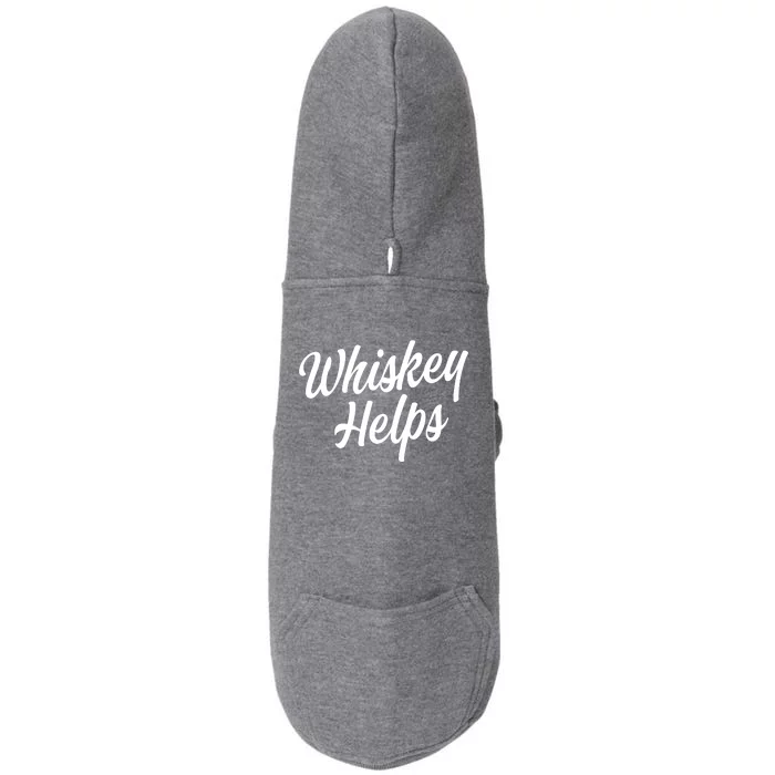 Whiskey Helps Funny Doggie 3-End Fleece Hoodie