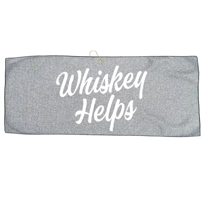 Whiskey Helps Funny Large Microfiber Waffle Golf Towel