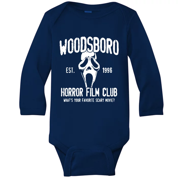 Woodsboro Horror Film Club Baby Long Sleeve Bodysuit