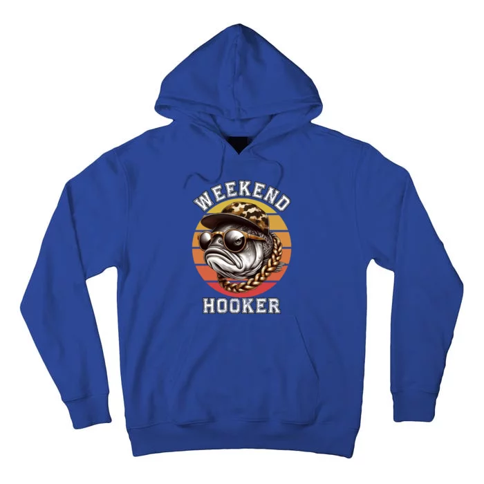 Weekend Hooker Fishing Funny Reel Cool Fisher Design Great Gift Tall Hoodie