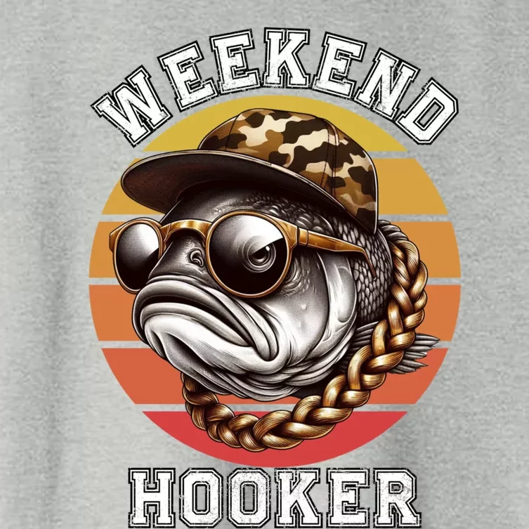 Weekend Hooker Fishing Funny Reel Cool Fisher Design Great Gift Women's Crop Top Tee