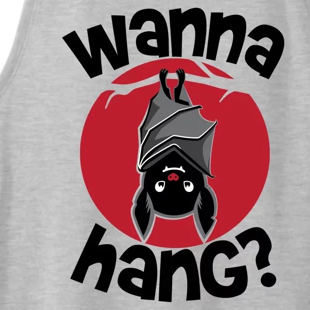 Wanna Hang Funny Bat Ladies Tri-Blend Wicking Tank