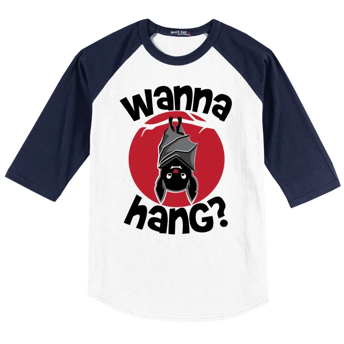 Wanna Hang Funny Bat Baseball Sleeve Shirt