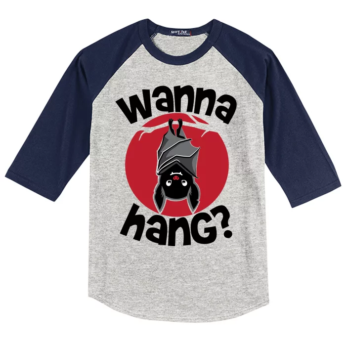 Wanna Hang Funny Bat Kids Colorblock Raglan Jersey