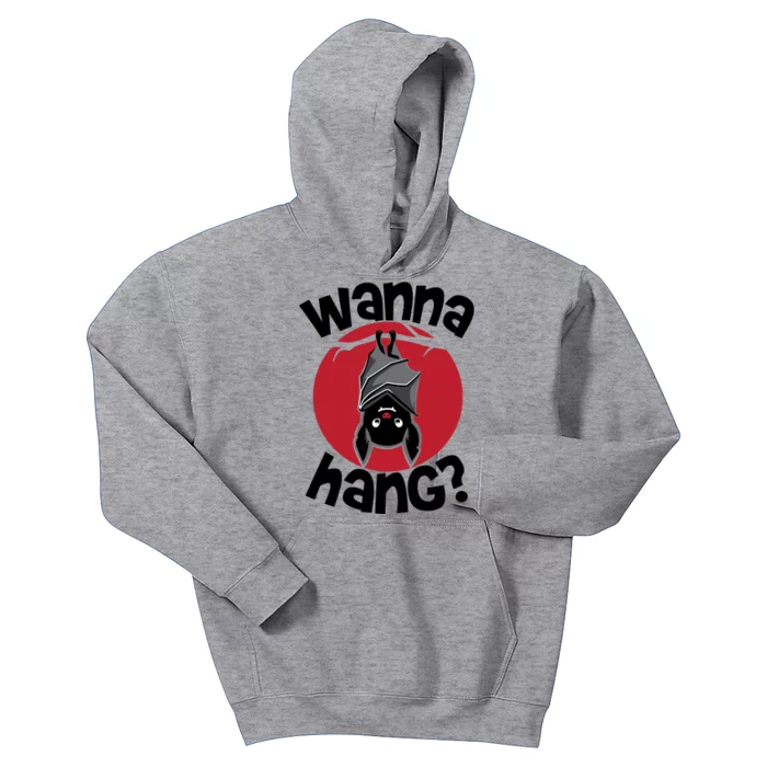 Wanna Hang Funny Bat Kids Hoodie