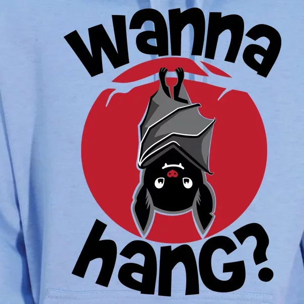 Wanna Hang Funny Bat Unisex Surf Hoodie