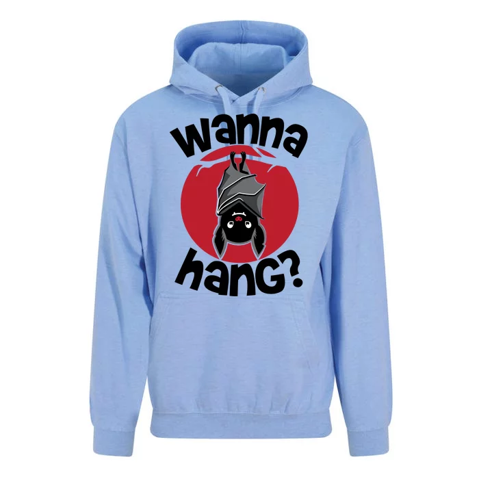 Wanna Hang Funny Bat Unisex Surf Hoodie