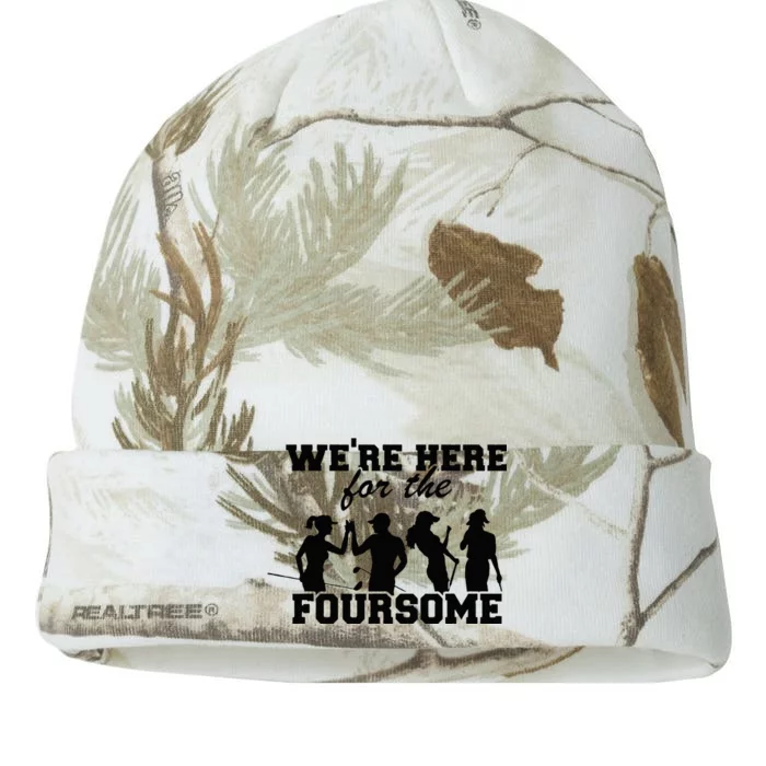 Were Here For The Foursome Funny Sarcasm Golf Lover Golfer Kati - 12in Camo Beanie