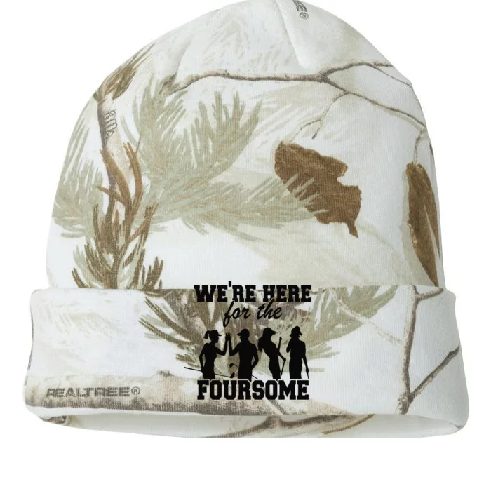 We're Here For The Foursome Funny Sarcasm Golf Lover Golfer Kati - 12in Camo Beanie