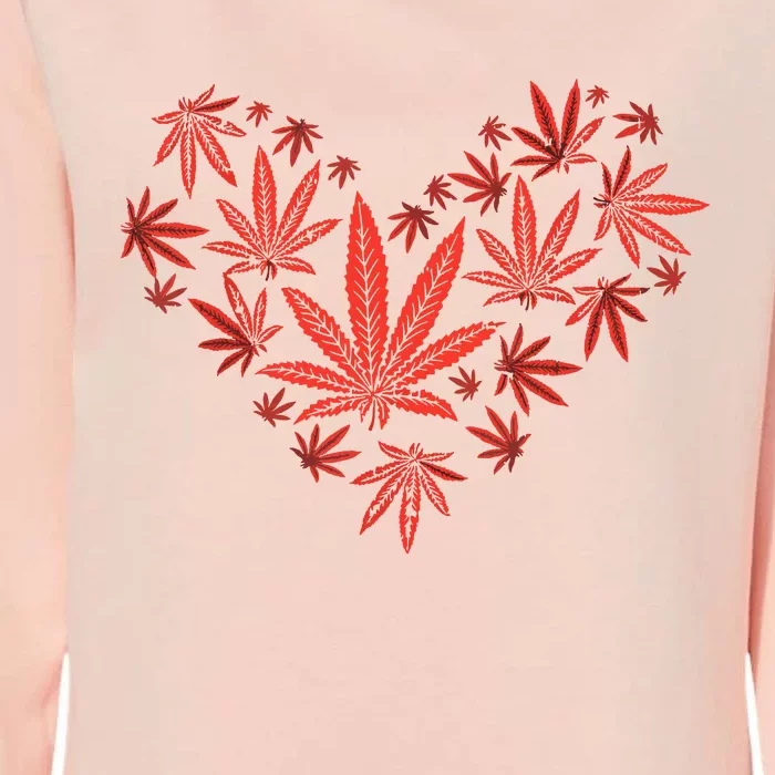 Weed Heart Funny Valentines Day Cannabis 420 Pot Stoner Gift Womens California Wash Sweatshirt