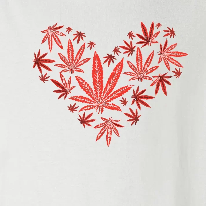 Weed Heart Funny Valentines Day Cannabis 420 Pot Stoner Gift Toddler Long Sleeve Shirt