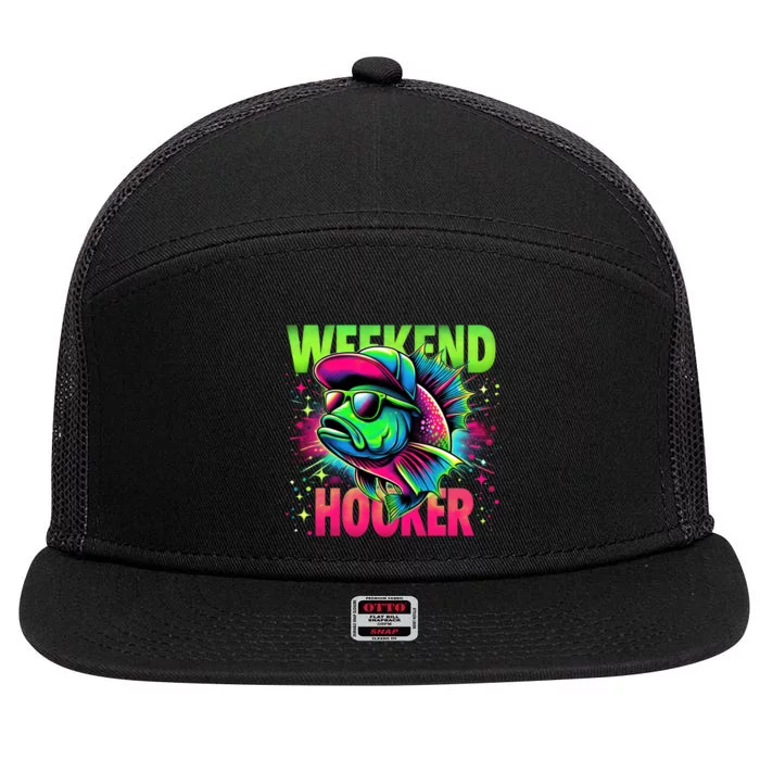 Weekend Hooker Funny Fish 7 Panel Mesh Trucker Snapback Hat