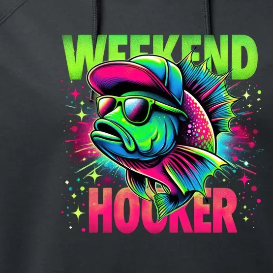 Weekend Hooker Funny Fish Performance Fleece Hoodie