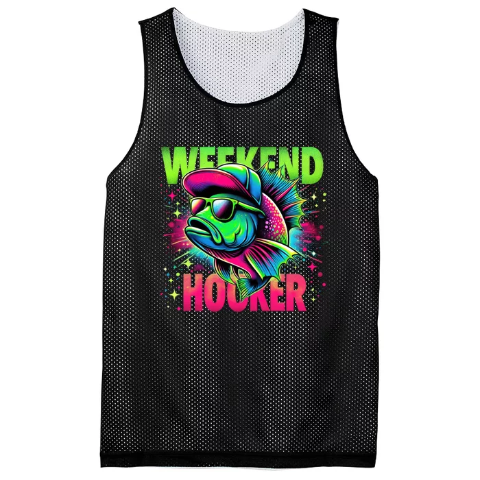 Weekend Hooker Funny Fish Mesh Reversible Basketball Jersey Tank