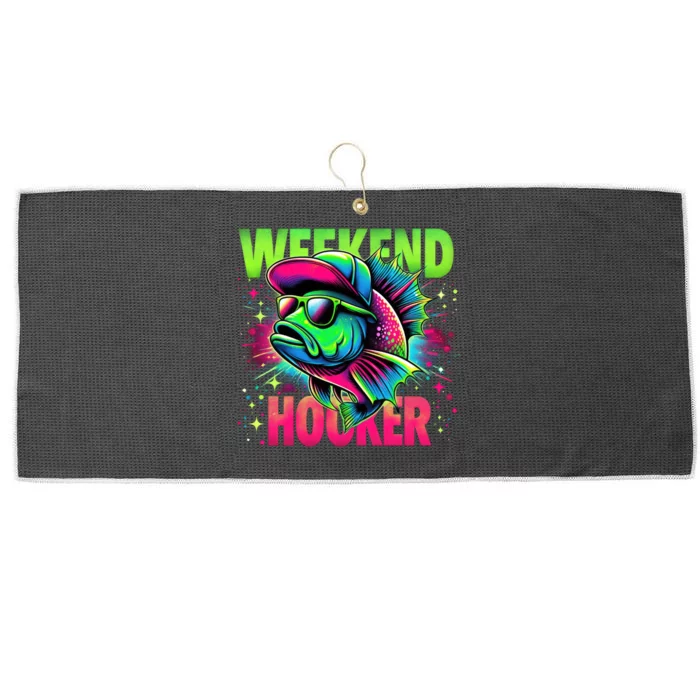 Weekend Hooker Funny Fish Large Microfiber Waffle Golf Towel