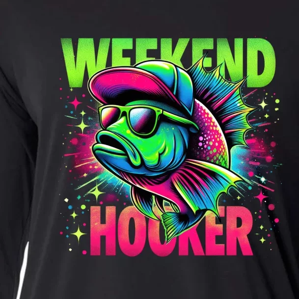 Weekend Hooker Funny Fish Cooling Performance Long Sleeve Crew