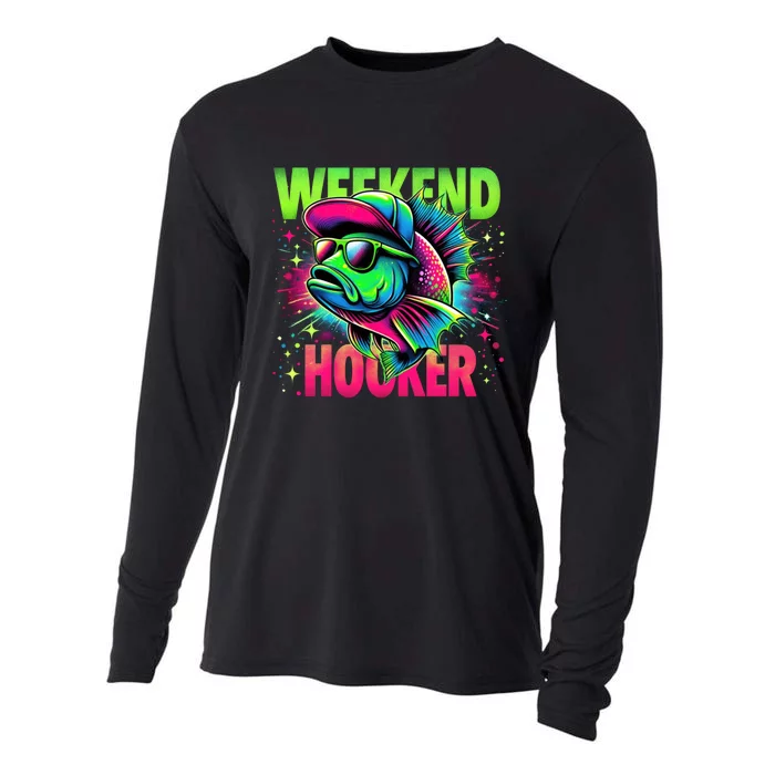 Weekend Hooker Funny Fish Cooling Performance Long Sleeve Crew