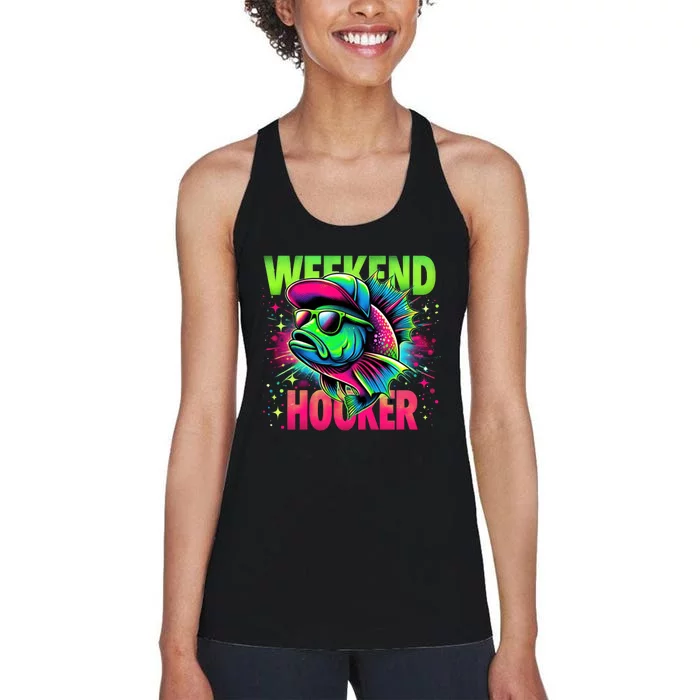 Weekend Hooker Funny Fish Women's Racerback Tank