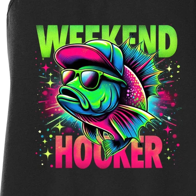 Weekend Hooker Funny Fish Women's Racerback Tank