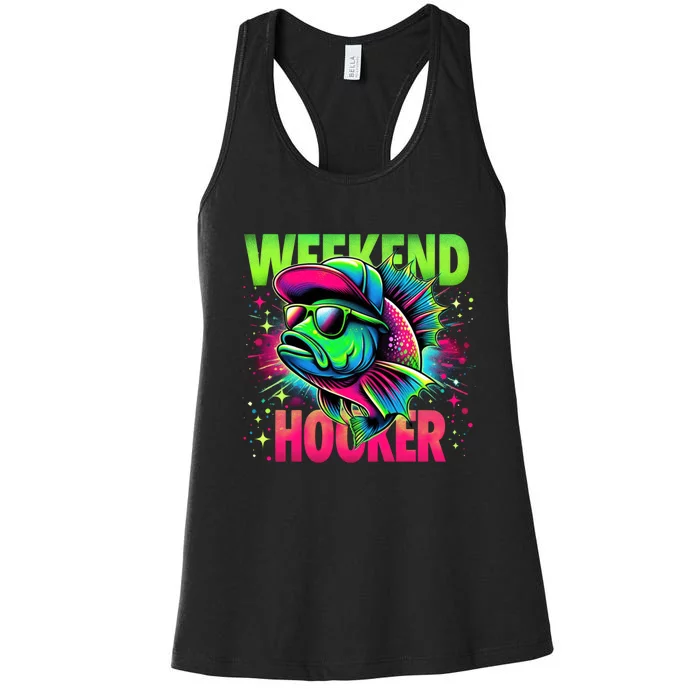 Weekend Hooker Funny Fish Women's Racerback Tank