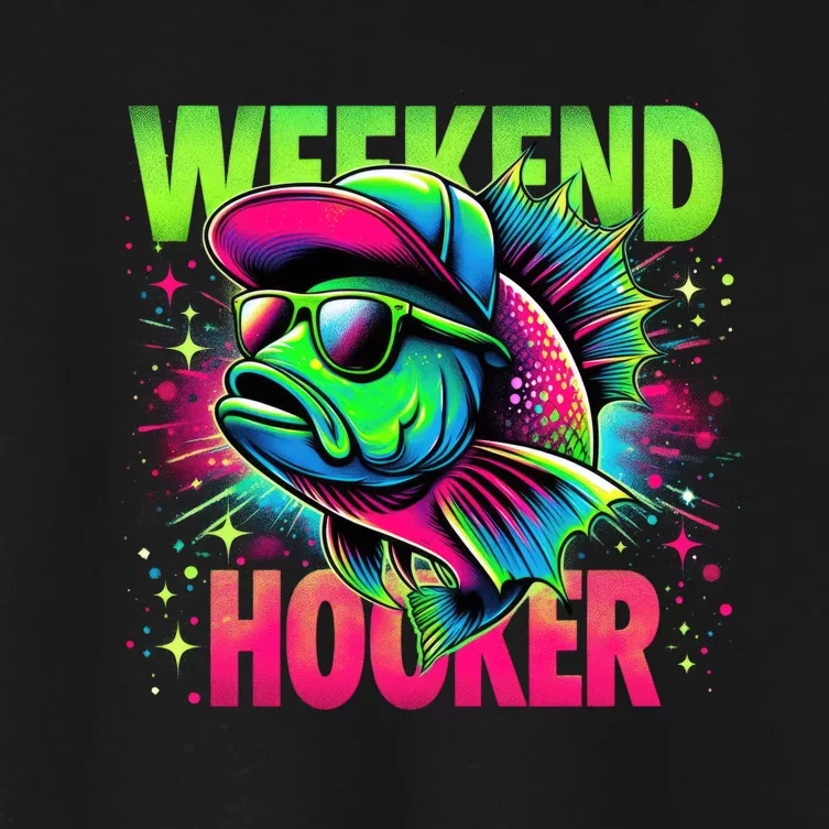 Weekend Hooker Funny Fish Women's Crop Top Tee