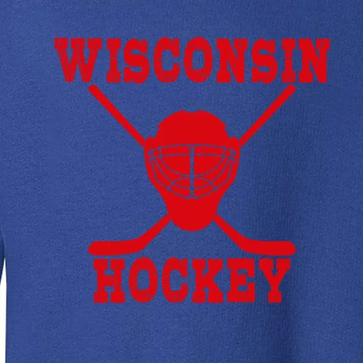 Wisconsin Hockey Gift Toddler Sweatshirt