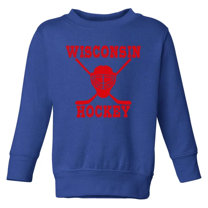 Wisconsin Hockey Gift Toddler Sweatshirt