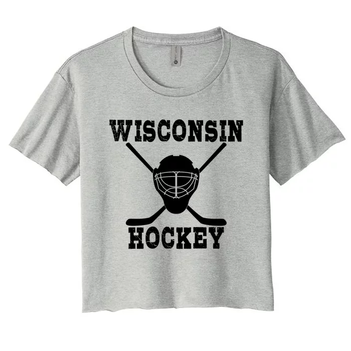 Wisconsin Hockey Gift Women's Crop Top Tee