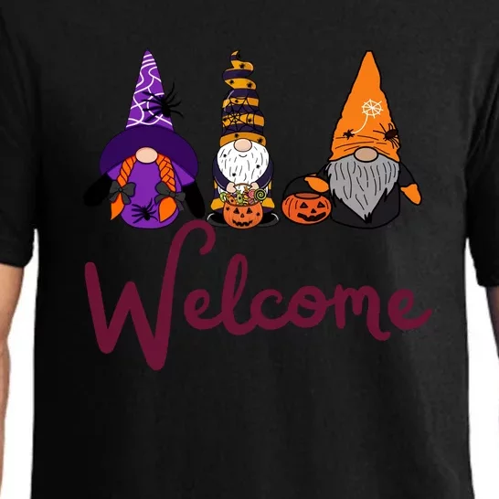 Welcome Halloween Gnome Funny Halloween Pajama Set